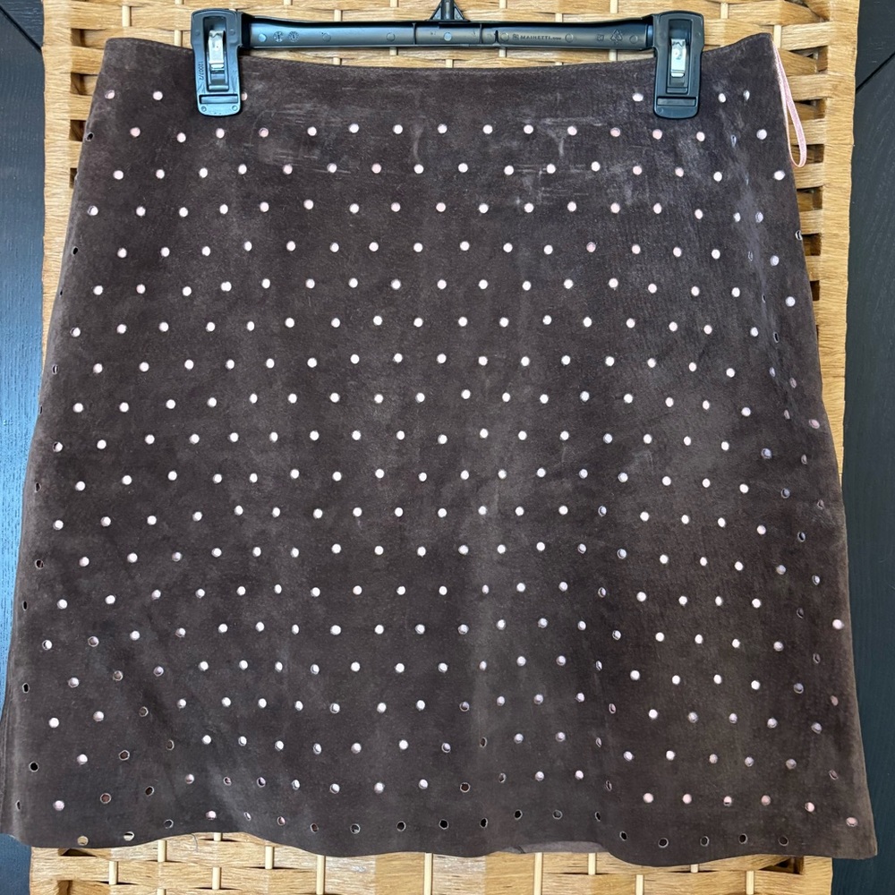 In Suede brown & pink mini skirt